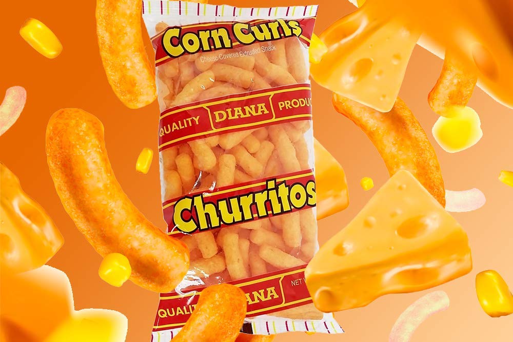 Churritos - Producto de El Salvador / Corn Cheese Curls Snack - Diana - 1.83 oz