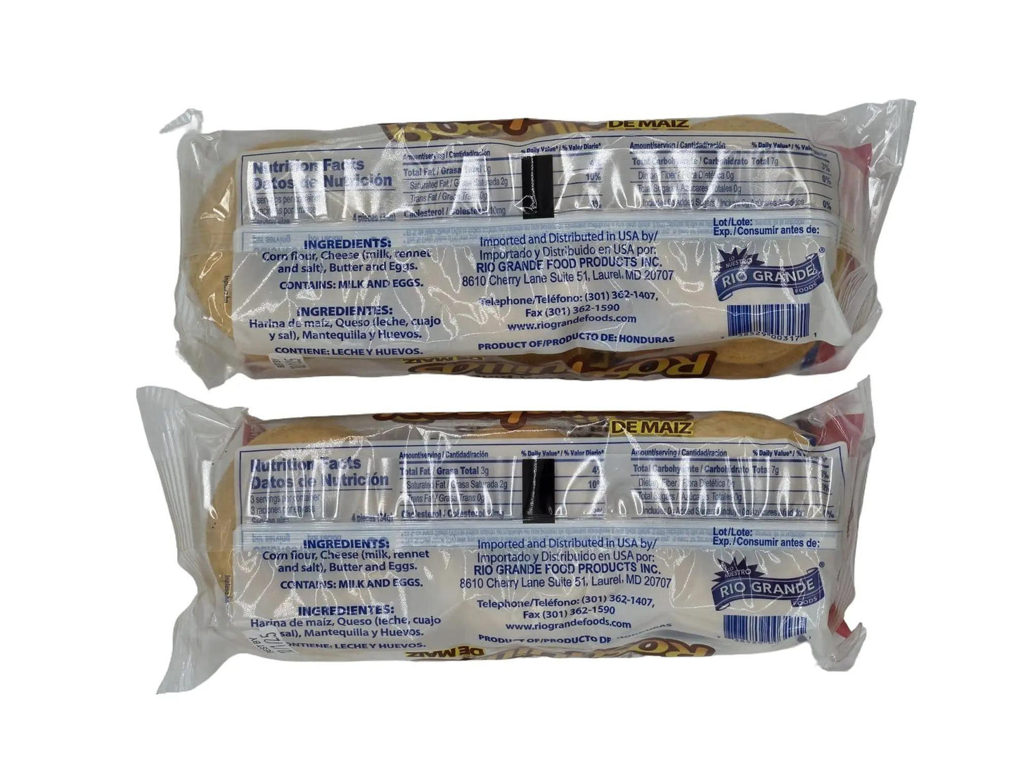 2 Pack Rosquillas Hechas en Honduras / Cheesy Corn Rings - Río Grande - Total Pack 7.2 oz - 24 Individual Snack Cookie