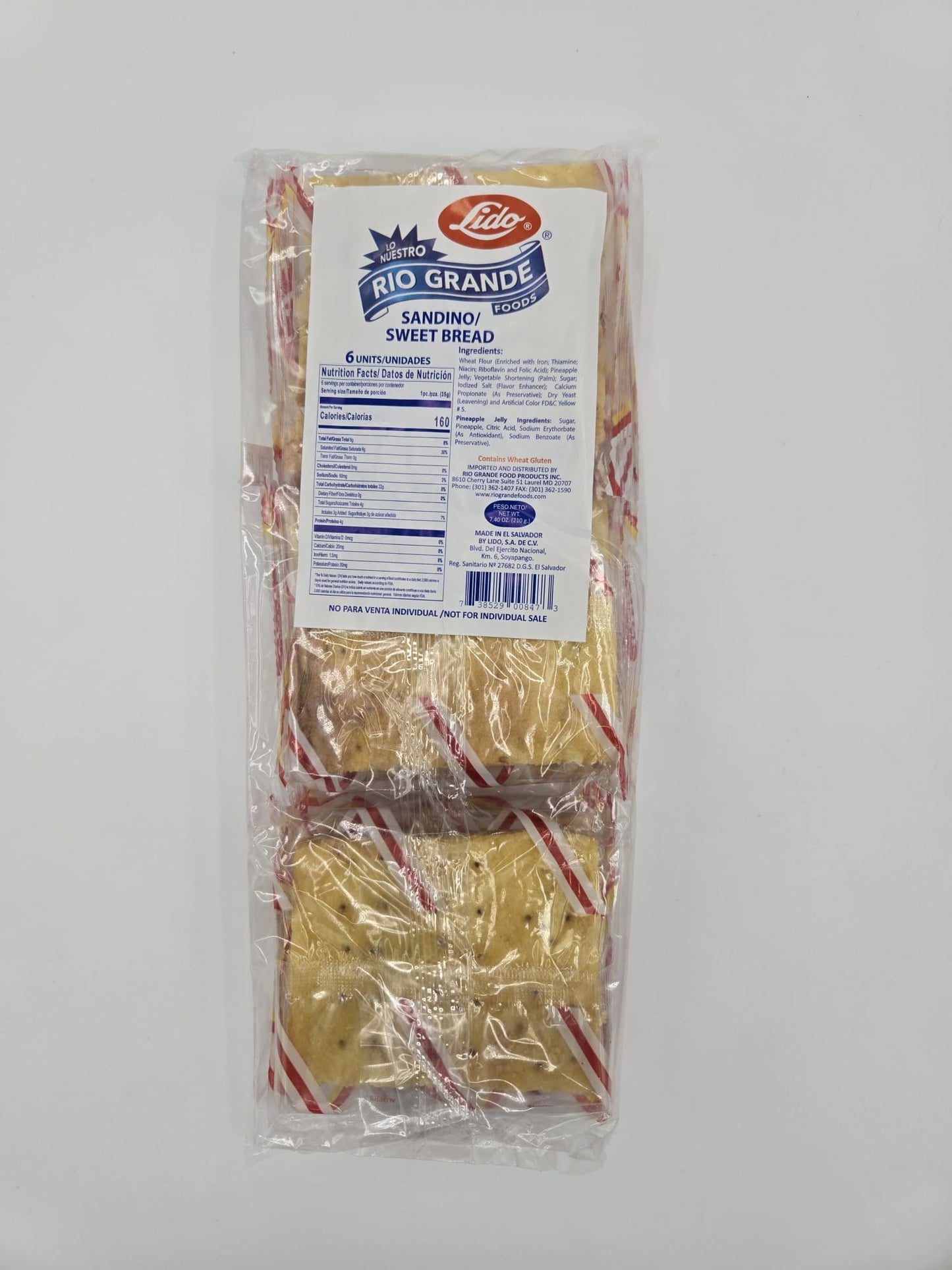 Sandino - Producto de El Salvador / Lido Sweet Bread - Río Grande - 9.52 oz