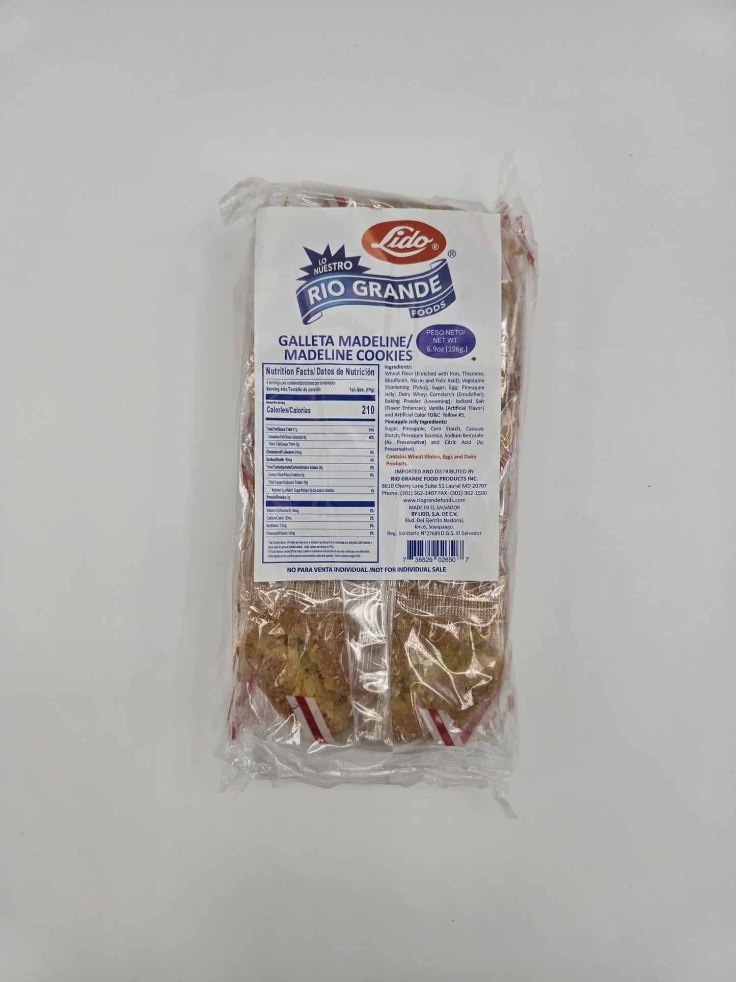 Galleta Madeleine - Producto de El Salvador - Lido - 6.9 oz