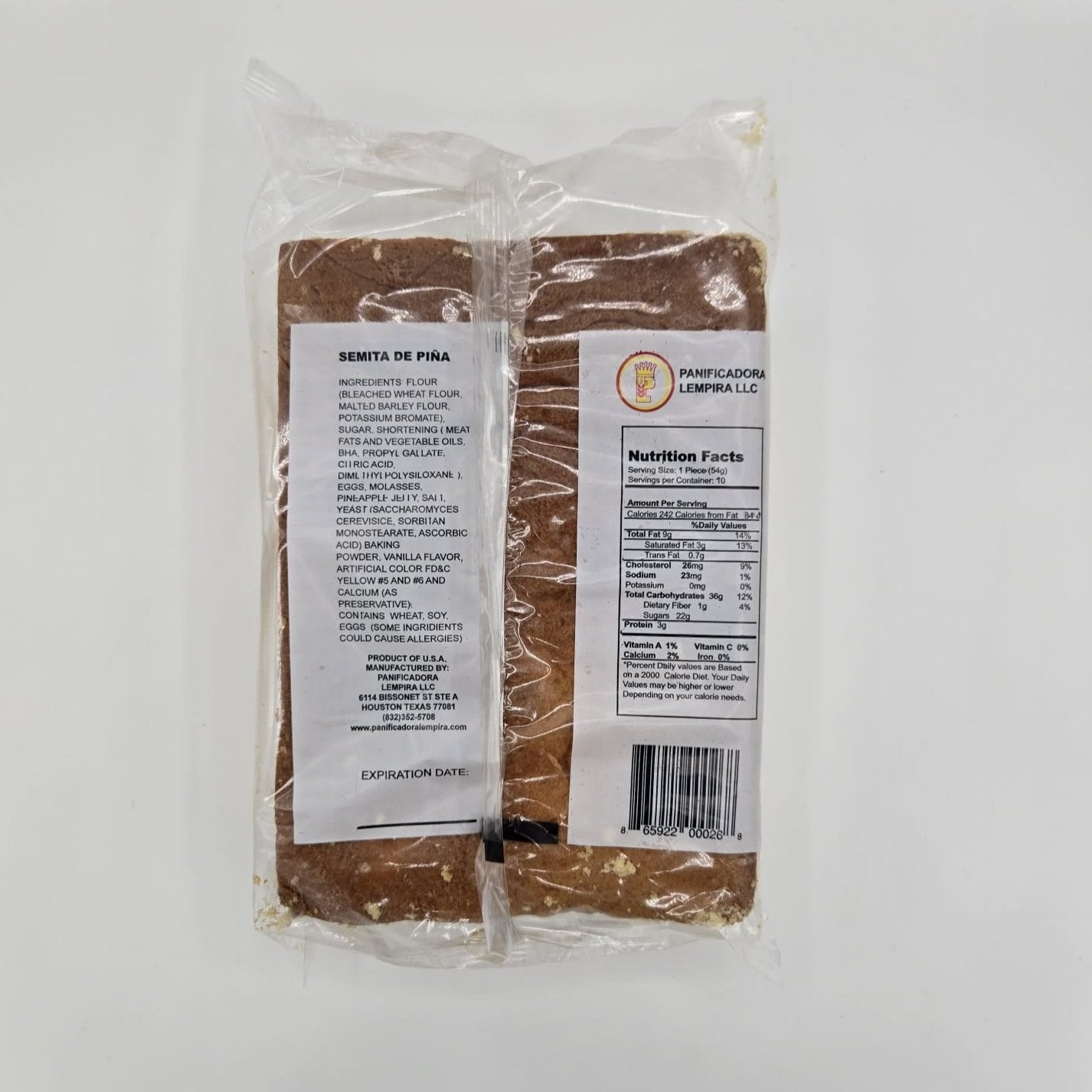 Semita de Piña - Producto de Honduras / Pineapple Semita - Lempira - 19 oz - 1 unit