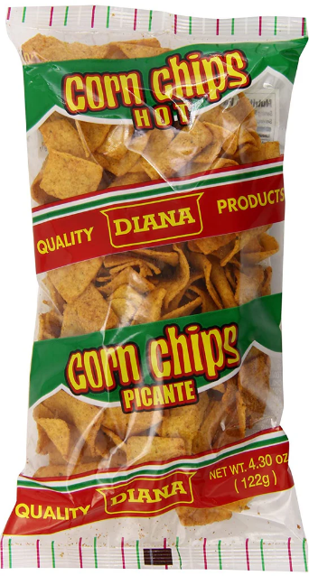 Corn Chips Hot -  Producto de El Salvador - Diana - 4.50 oz
