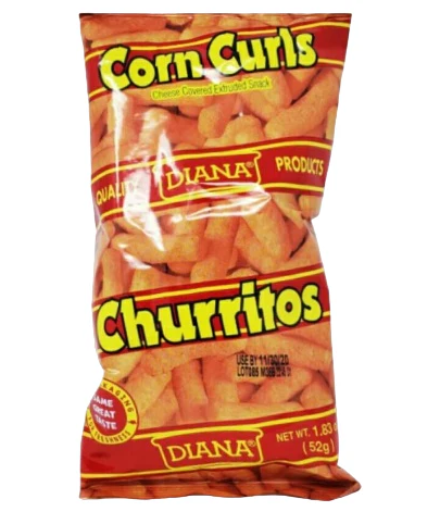 Churritos - Producto de El Salvador / Corn Cheese Curls Snack - Diana - 1.83 oz