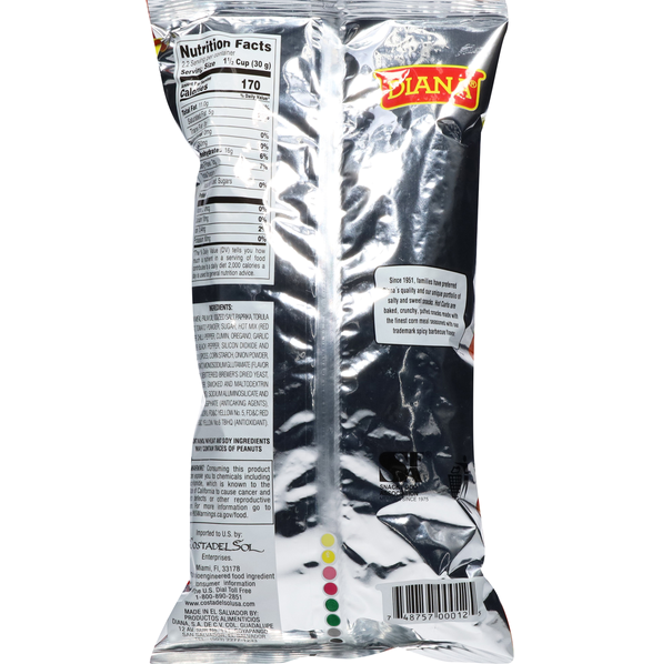 Hot Corn Curls Spicy BBQ - Producto de El Salvador- Diana - Snack - 1.83 oz