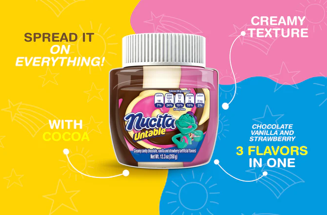 Nucita Untable Trisabor (fresa, vainilla, chocolate) / Nucita Trisabor Spread (strawberry, vanilla, chocolate)- Producto de México - 12.3 oz