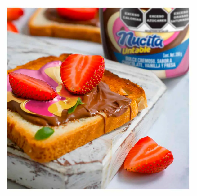 Nucita Untable Trisabor (fresa, vainilla, chocolate) / Nucita Trisabor Spread (strawberry, vanilla, chocolate)- Producto de México - 12.3 oz