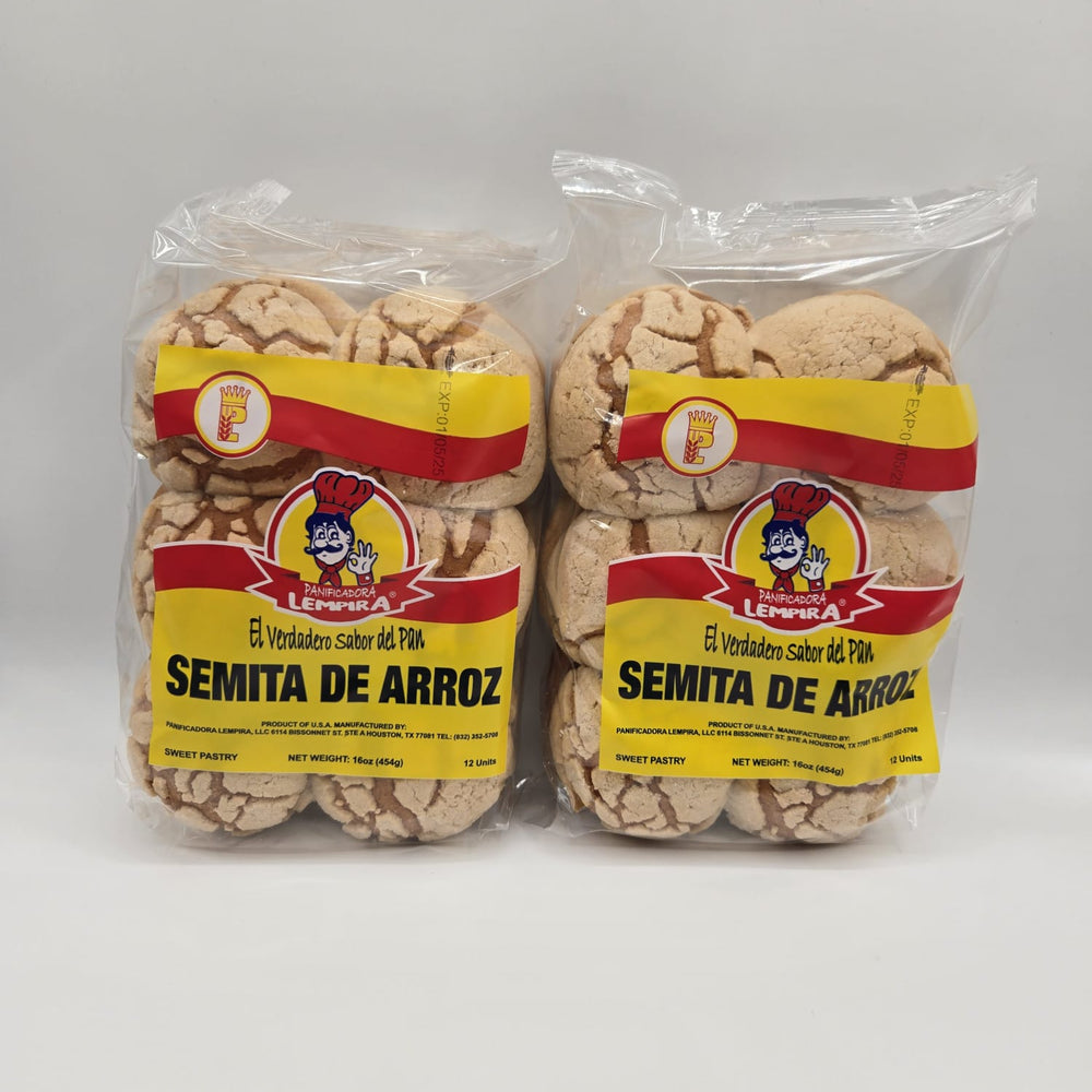 
                  
                    Semita de Arroz 2 Pack / Biscuit - Honduran Style Semitas  Total  2 Lb.  (32 oz) - 24 Unit
                  
                