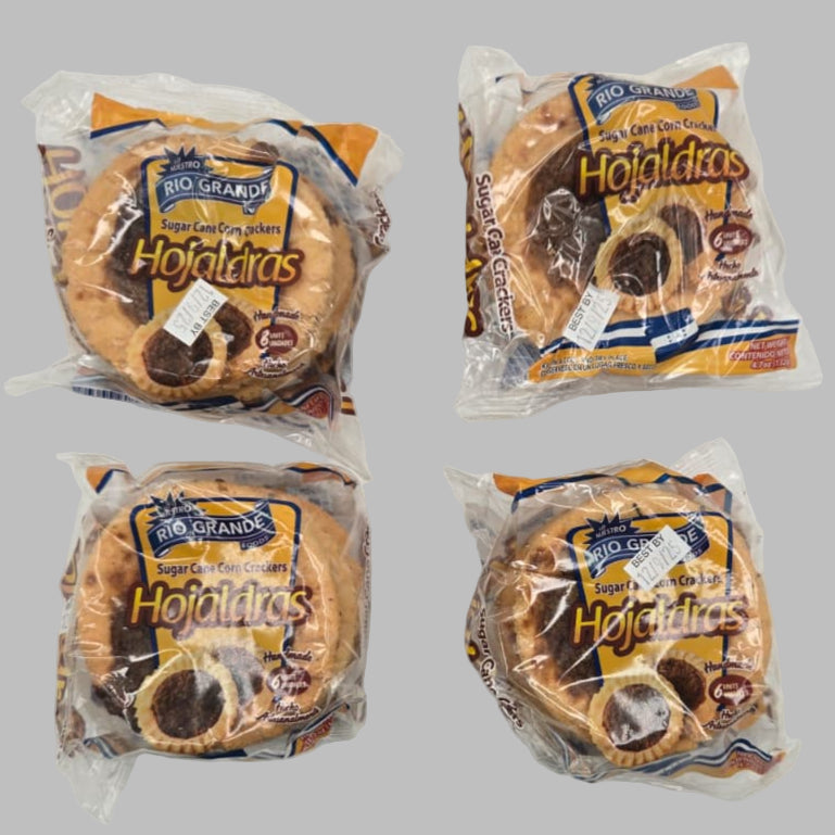 
                  
                    Hojaldras/ Tustacas – 4 Pack de 4.7 oz c/u (18.8 oz en total  24 tustacas) – Hechas en Honduras / Tustacas – 4-Pack, 4.7 oz each (18.8 oz total / approx. 24 crackers) – Product of Honduras / Sugar Cane Corn Crackers
                  
                