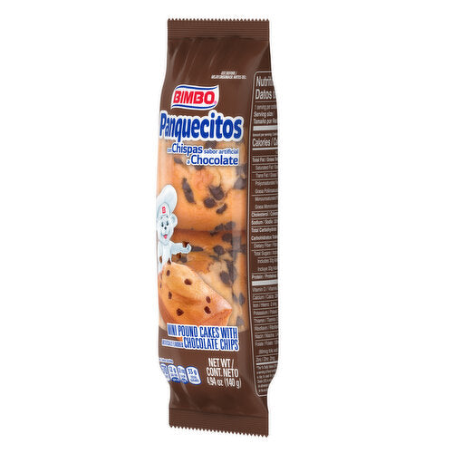 
                  
                    Panquecitos con Chispas de Chocolate / Mini Pound Cakes with Chocolate Chips - Bimbo - 4.94 oz
                  
                