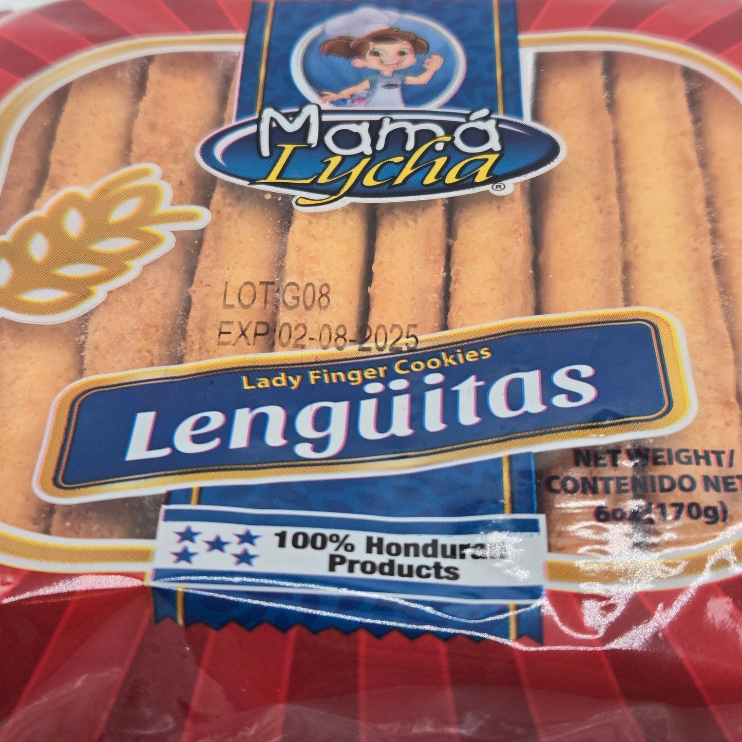 Lengüitas - Producto de Honduras / Lady Finger Cookies - Mamá Lycha - 6 oz