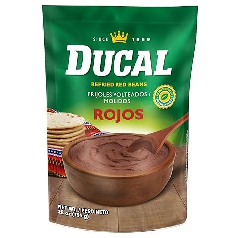 Frijoles volteados - molidos Rojos / Red Refried Beans - Ducal - 28 oz