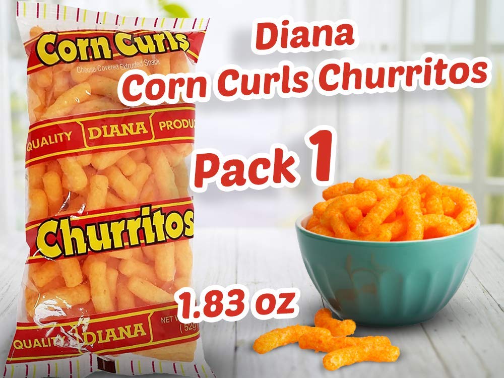 
                  
                    Churritos - Producto de El Salvador / Corn Cheese Curls Snack - Diana - 1.69 oz
                  
                