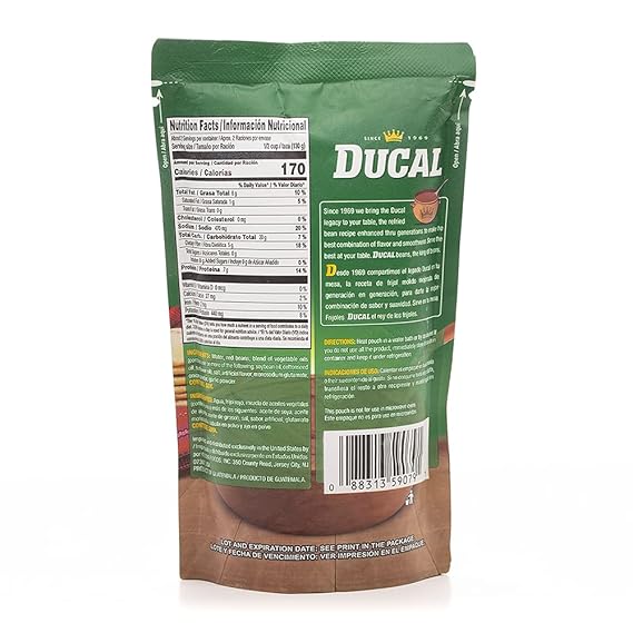 Frijoles volteados - molidos Rojos / Red Refried Beans - Ducal - 14 oz