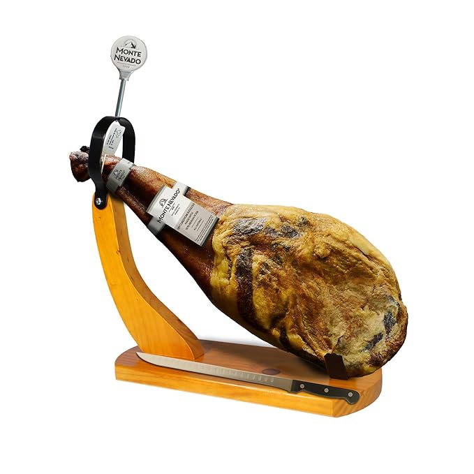 Ibérico Shoulder Ham - Product of Spain - Monte Nevado – Grain-Fed – Min Weight 10.5 lbs – Average Cure Time 24 Months – 50% Ibérico Breed