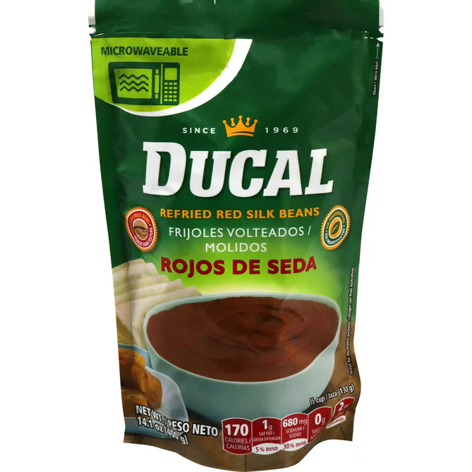 Frijoles volteados - molidos Rojos / Red Refried Beans - Ducal - 14 oz