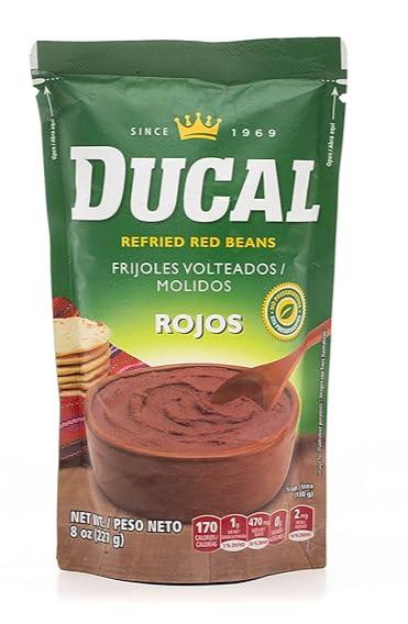 Frijoles volteados - molidos Rojos / Red Refried Beans - Ducal - 8 oz