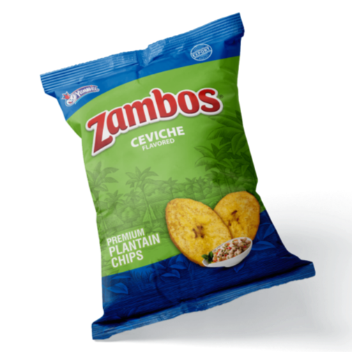 Zambos Ceviche - Premium Plantain Chips Ceviche Flavored - Producto de Honduras - 2.47 oz