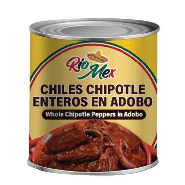 Chiles Chipotle Enteros en Adobo - Producto de México / Marinated Whole Chipotle Chilis - Riomex - 7 oz