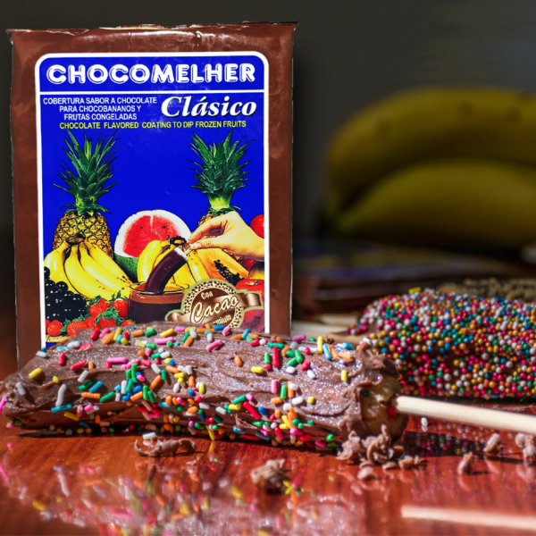 Cobertura Clásica Sabor a Chocolate para Chocobananos y Frutas Congeladas - Producto de El Salvador / Chocolate Flavored  Coating to Dip Frozen Fruits - Chocomehler - 13.22 oz