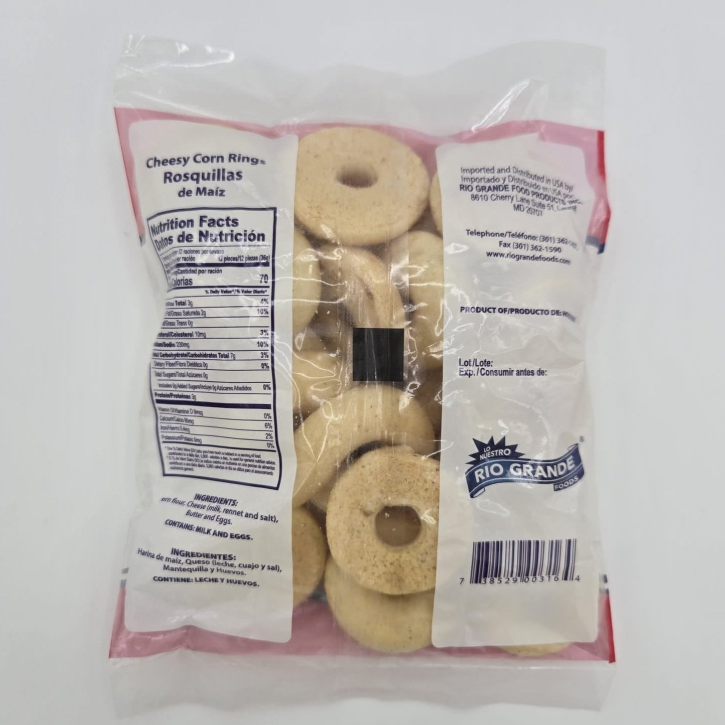 Rosquillas - Producto de Honduras / Cheesy Corn Rings - Río Grande - 2.5 oz