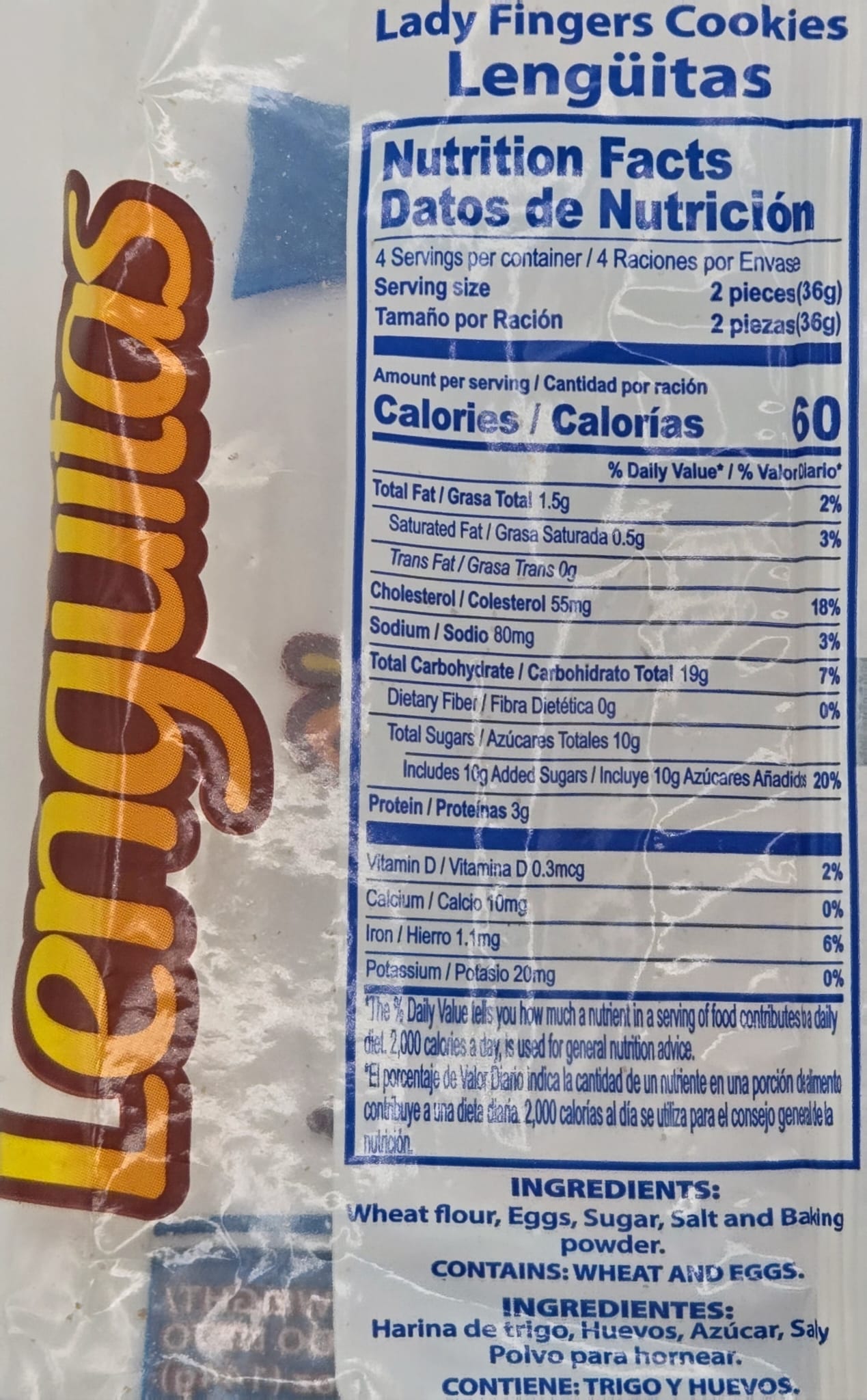Lengüitas - Producto de Honduras / Lady Fingers Cookies - Río Grande - 5.1 oz