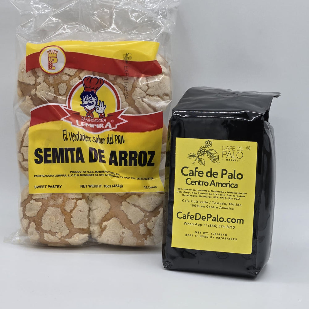 Combo Semita de Arroz Lempira - 16 oz + 1 Libra de Café de Palo Centro América / Rice Semita Bread + 1 Pound of Café de Palo Centro América