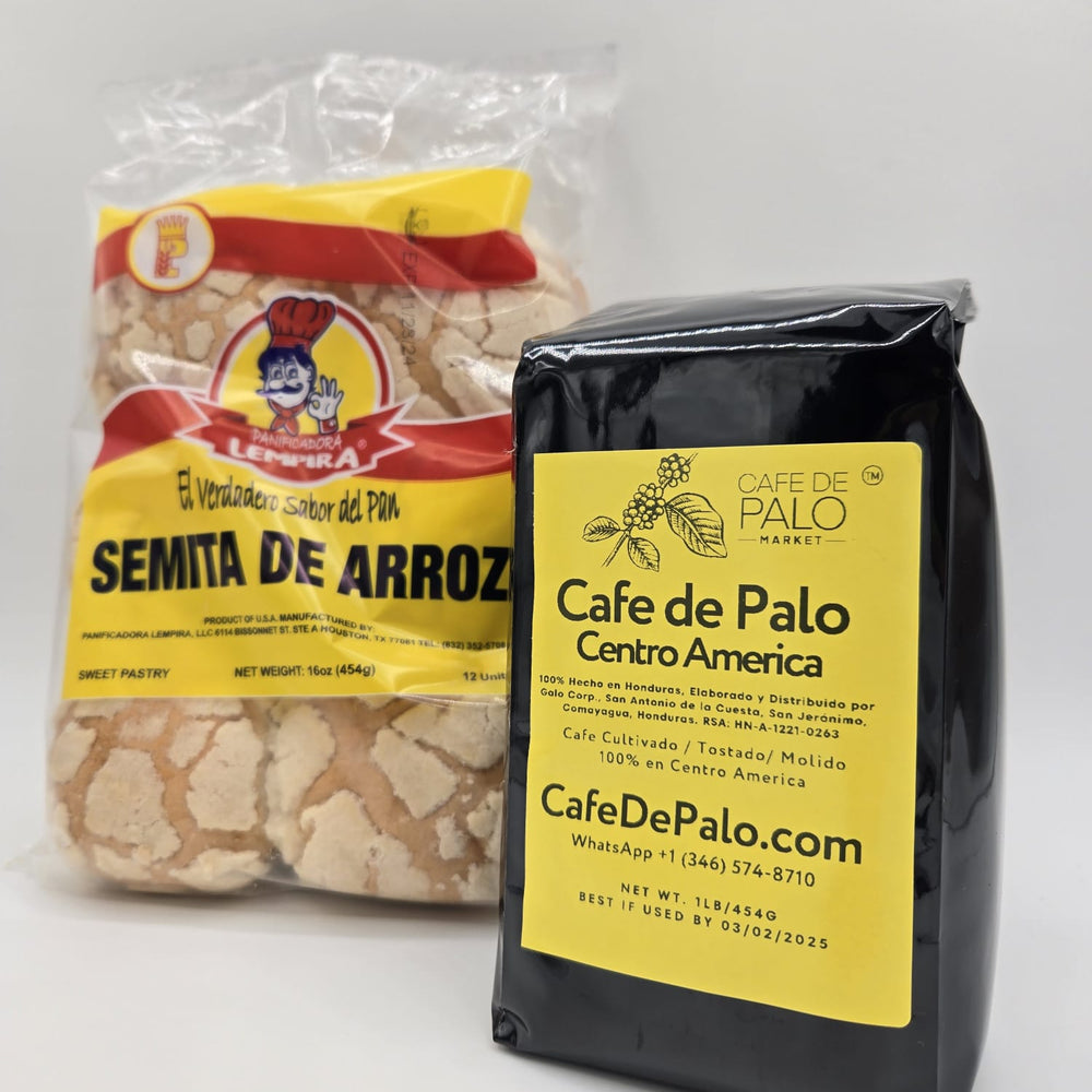 Combo Semita de Arroz Lempira - 16 oz + 1 Libra de Café de Palo Centro América / Rice Semita Bread + 1 Pound of Café de Palo Centro América