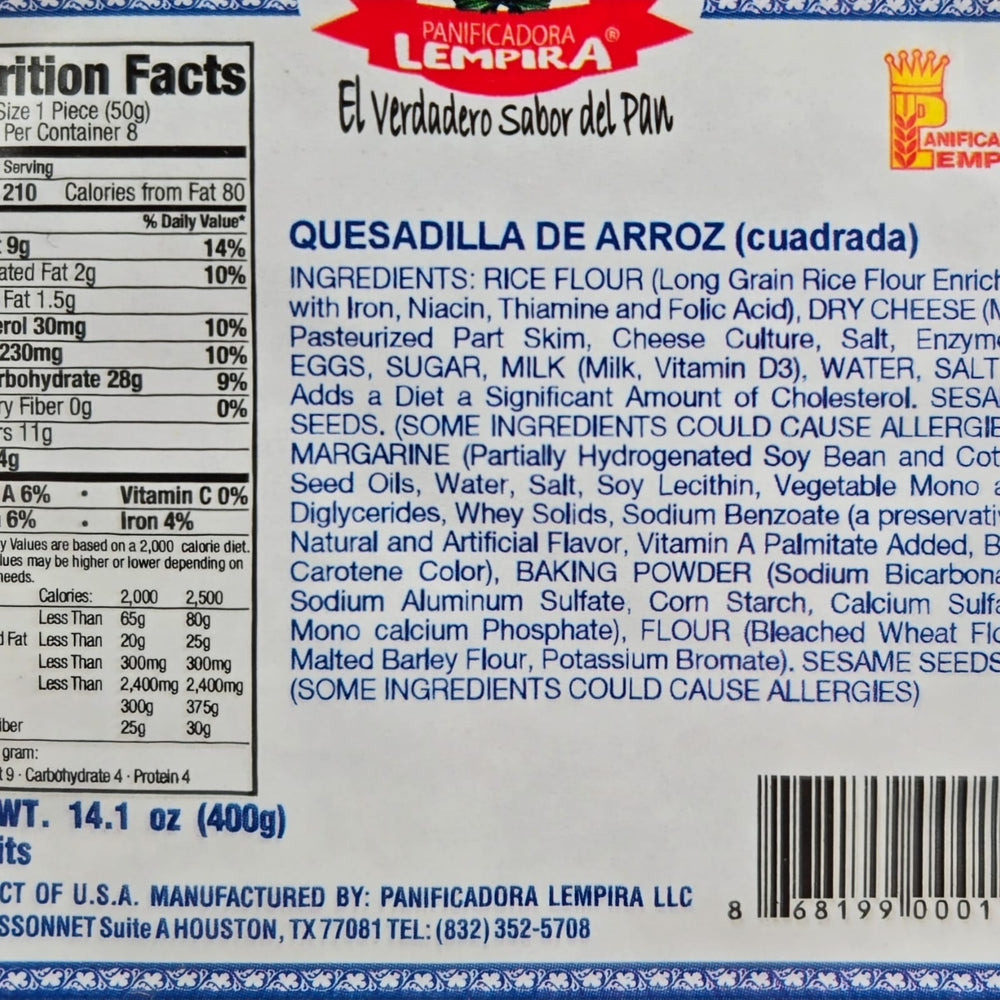 
                  
                    Quesadilla de Arroz - Producto de Honduras / Rice Quesadilla - Lempira - 14.1 oz
                  
                