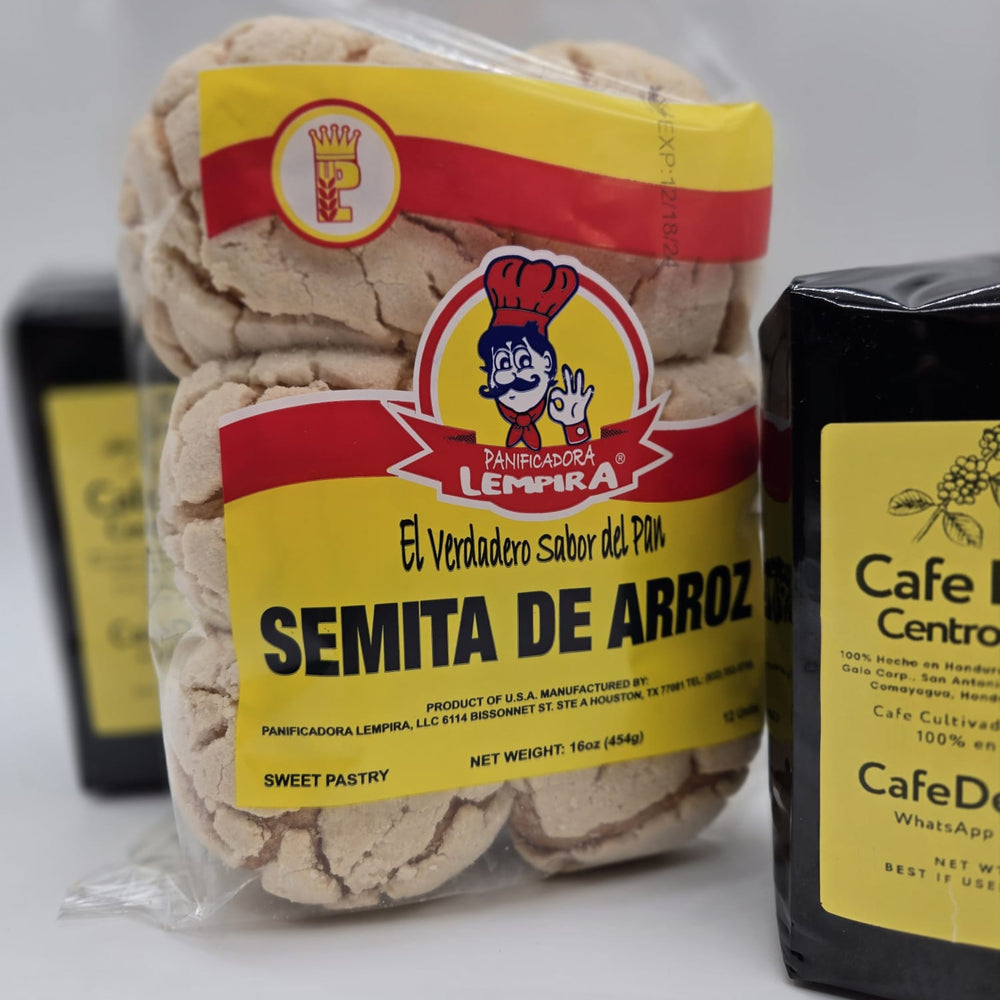 Combo Semita de Arroz Lempira - 16 oz + 2 Libra de Café de Palo Centro América / Rice Semita Bread + 2 Pounds of Café de Palo Centro América