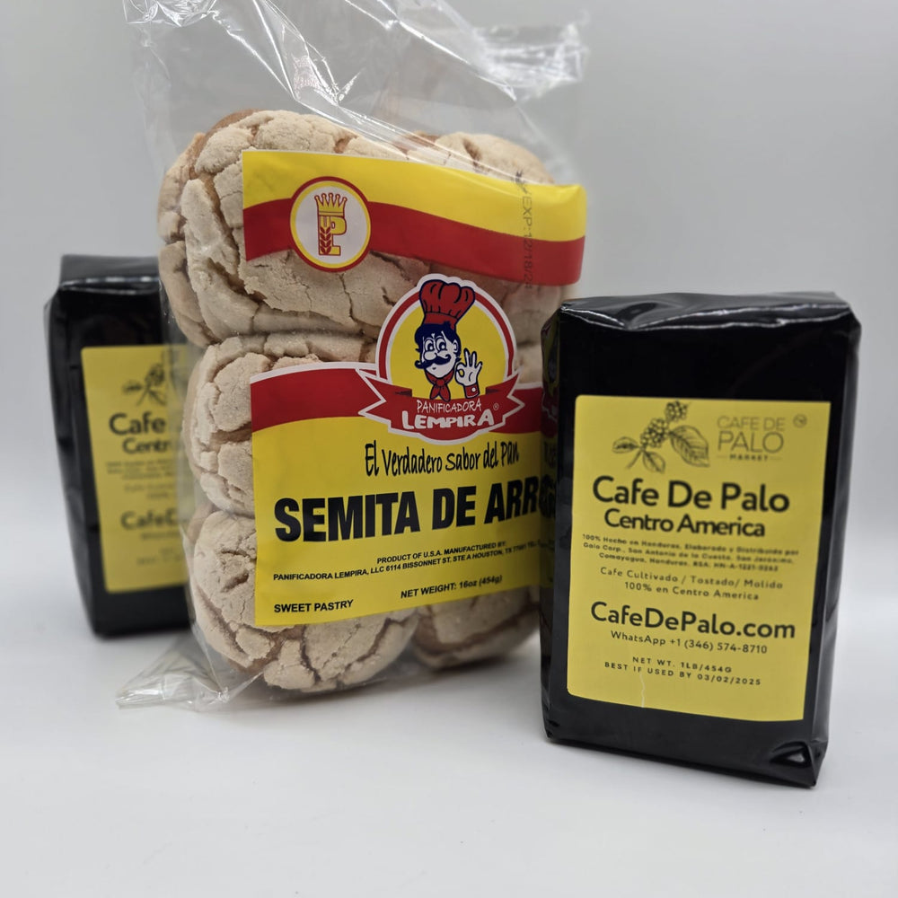 Combo Semita de Arroz Lempira - 16 oz + 2 Libra de Café de Palo Centro América / Rice Semita Bread + 2 Pounds of Café de Palo Centro América