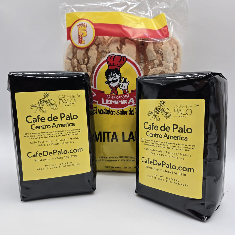 
                  
                    Combo Semita Larga Lempira - 18.2 oz + 2 Libras de Café de Palo Centro América / Long Semita Bread + 2 Pounds of Café de Palo Centro América
                  
                