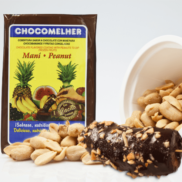 Cobertura Sabor a Chocolate con Maní para Chocobananos y Frutas Congeladas - Producto de El Salvador / Peanut Chocolate Coating - Chocomehler - 13.22 oz