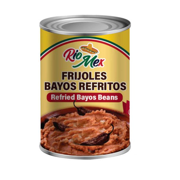 Frijol Bayo Refritos con Chipotle - Producto de México / Refried Bayo Beans - Riomex - 15 oz