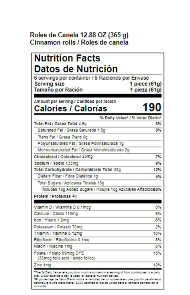 
                  
                    Roles de Canela con Pasas / Cinnamon Rolls with Raisins -  Bimbo - 12.88 oz
                  
                