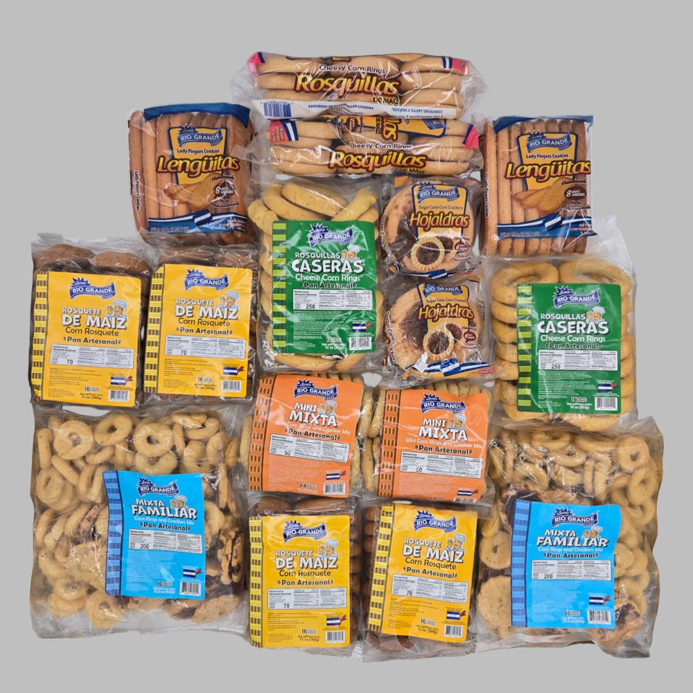 
                  
                    Combo 9.3 Lbs  100% Hecho en Honduras Incluye: Rosquillas, Hojaldras/ Tustacas, Rosquetes, Mini Mixtas, Rosquilla Caseras, Lengüitas, Mini Mixtas y Mixtas Familiar.
                  
                