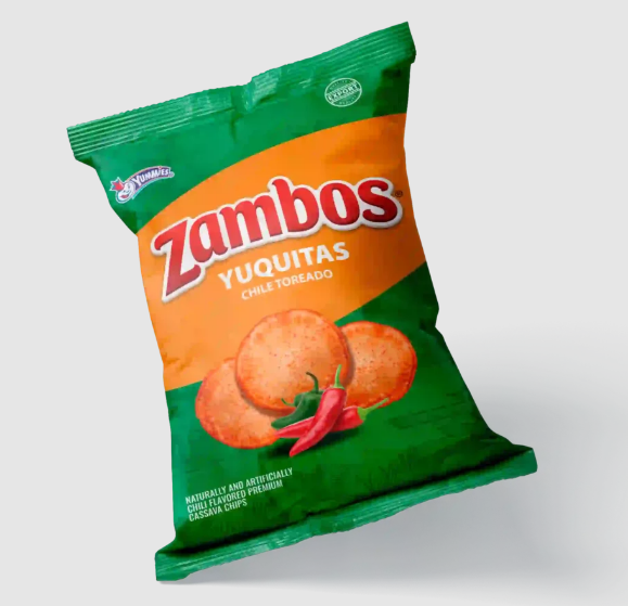 Zambos Yuquitas Chile Toreado - Fried Yucca Flakes flavored with toreado chili peppers - Producto de Honduras - 5.29 oz