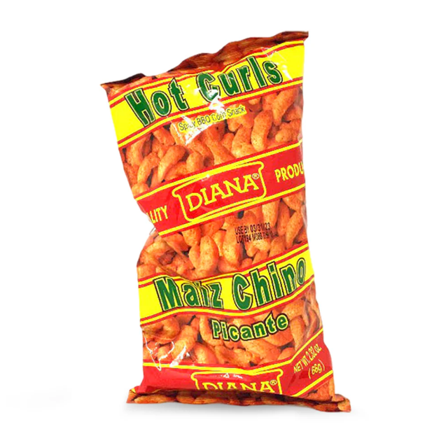 Hot Corn Curls Spicy BBQ - Producto de El Salvador- Diana - Snack - 1.83 oz