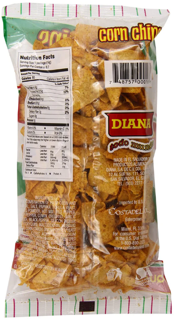 
                  
                    Corn Chips Hot -  Producto de El Salvador - Diana - 4.50 oz
                  
                