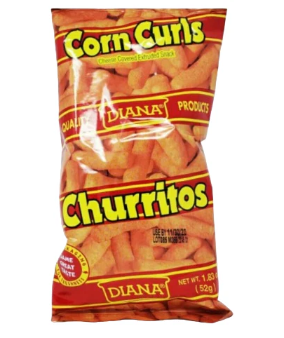 Churritos - Producto de El Salvador / Corn Cheese Curls Snack - Diana - 1.69 oz