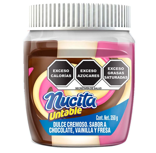 Nucita Untable Trisabor (fresa, vainilla, chocolate) / Nucita Trisabor Spread (strawberry, vanilla, chocolate)- Producto de México - 12.3 oz