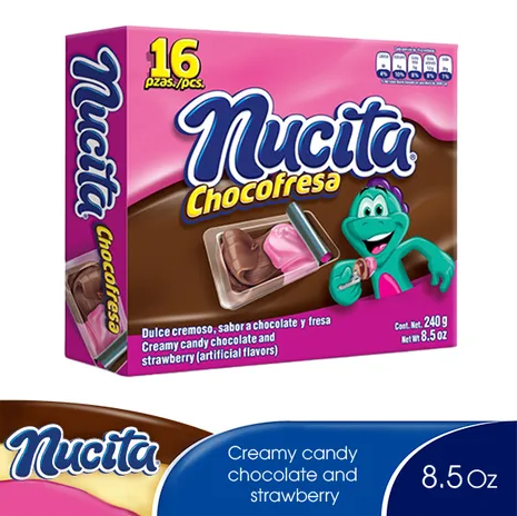 Nucita Chofresa - Creamy Candy Chocolate and Strawberry - Producto de México - 8.5 oz - 16 units