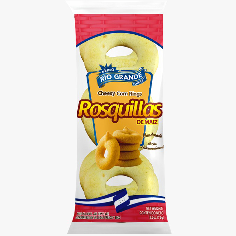
                  
                    Rosquillas Hechas en Honduras / Cheesy Corn Rings - Río Grande - 3.6 oz - 12 Individual Snack Cookie
                  
                