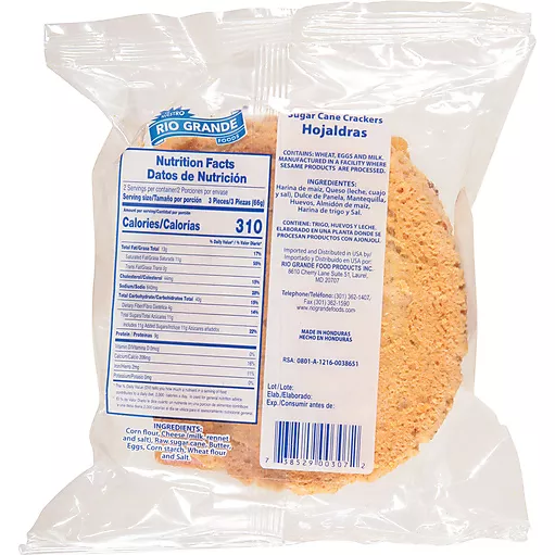 Hojaldras - Producto de Honduras / Sugar Cane Crackers - Río Grande  - 4.65 oz