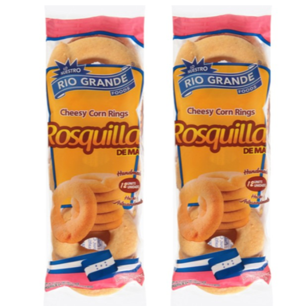 
                  
                    2 Pack Rosquillas Hechas en Honduras / Cheesy Corn Rings - Río Grande - Total Pack 7.2 oz - 24 Individual Snack Cookie
                  
                